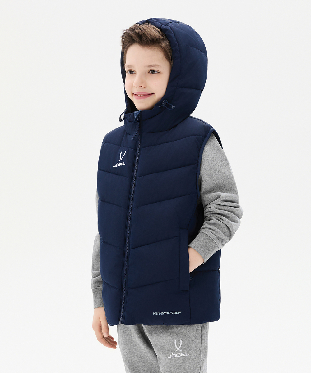 Жилет утепленный c капюшоном JÖGEL ESSENTIAL PerFormPROOF Padded Hooded Vest, темно-синий, детский