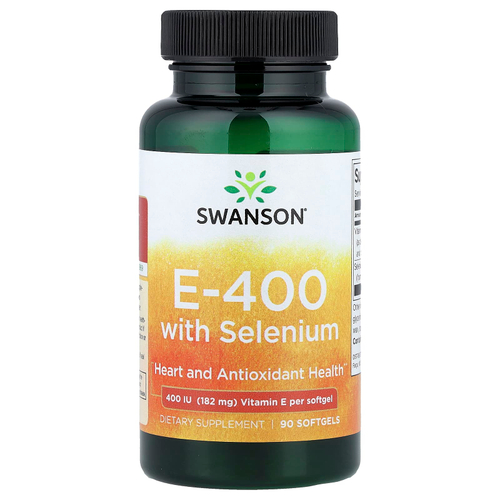 Swanson Vitamins, E-400 с селеном, 90 капсул