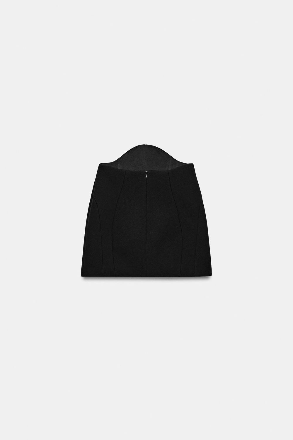 ZARA МИНИ-ЮБКА В КОРСЕТНОМ СТИЛЕ, ЧЕРНЫЙ