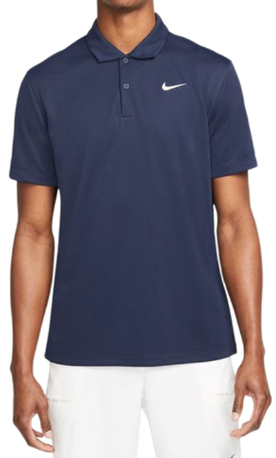 Мужское теннисное поло Nike Men's Court Dri-Fit Solid Polo - obsidian/white