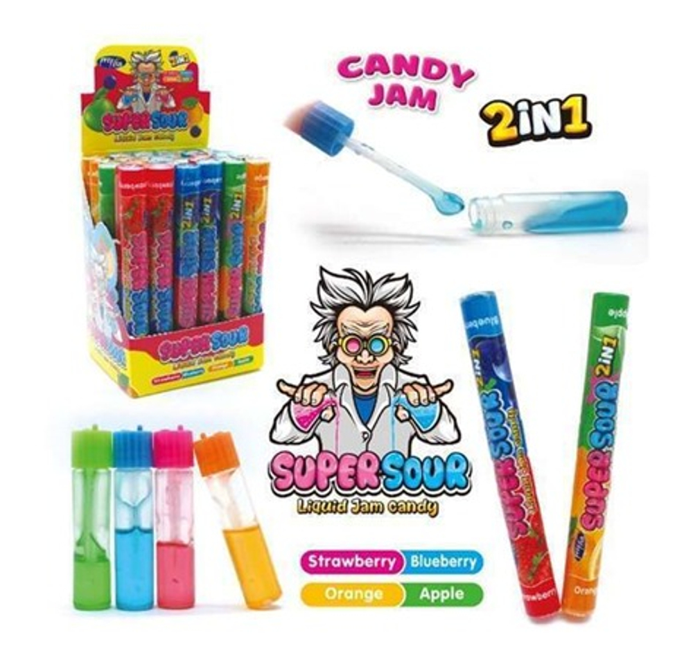 Жид.карамель гель "Super Sour Liquid jam candy" 30шт*10г