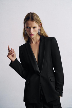 ZARA БЛЕЙЗЕР С ЛАЦКАНАМИ, ЧЕРНЫЙ