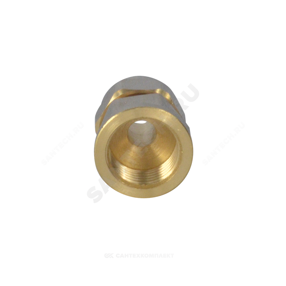Муфта МП латунь никель обжим Дн 20х3/4" ВР ГОСТ 32415-2013 7002 Aquasfera 7002-04