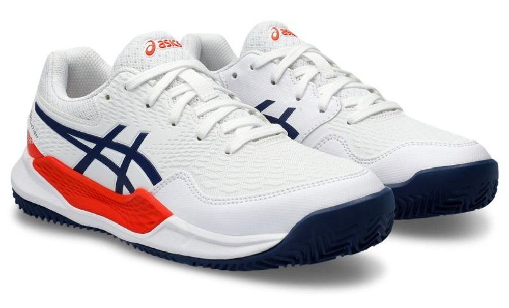 детские Кроссовки теннисные Asics Gel-Resolution 9 GS Clay - white/blue expanse