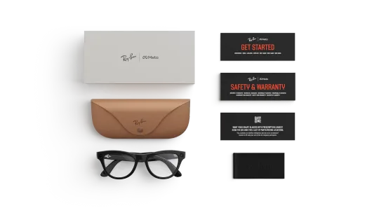 Умные очки Ray-Ban Meta Skyler Gen 2, глянцевая чёрная оправа, линзы с фильтром Blue Light