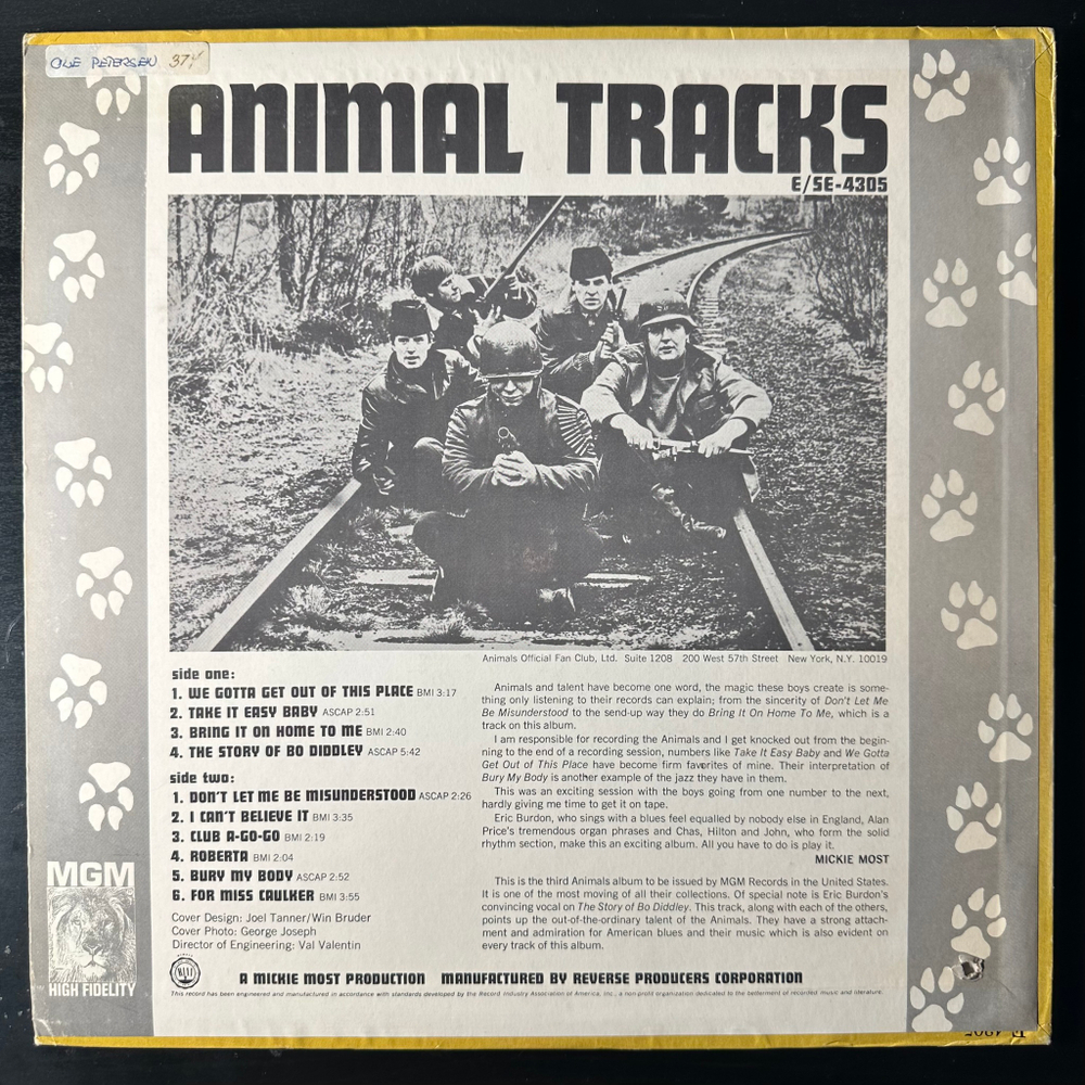 The Animals ‎– Animal Tracks (США 1965г.)