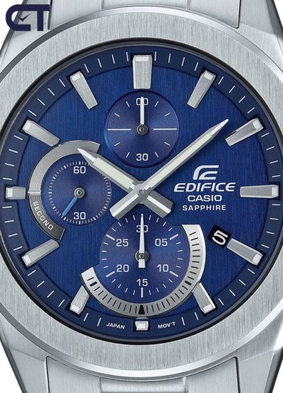 Casio EFR-S567D-2A Edifice часы наручные мужские — тонкий стальной хронограф с сапфировым стеклом