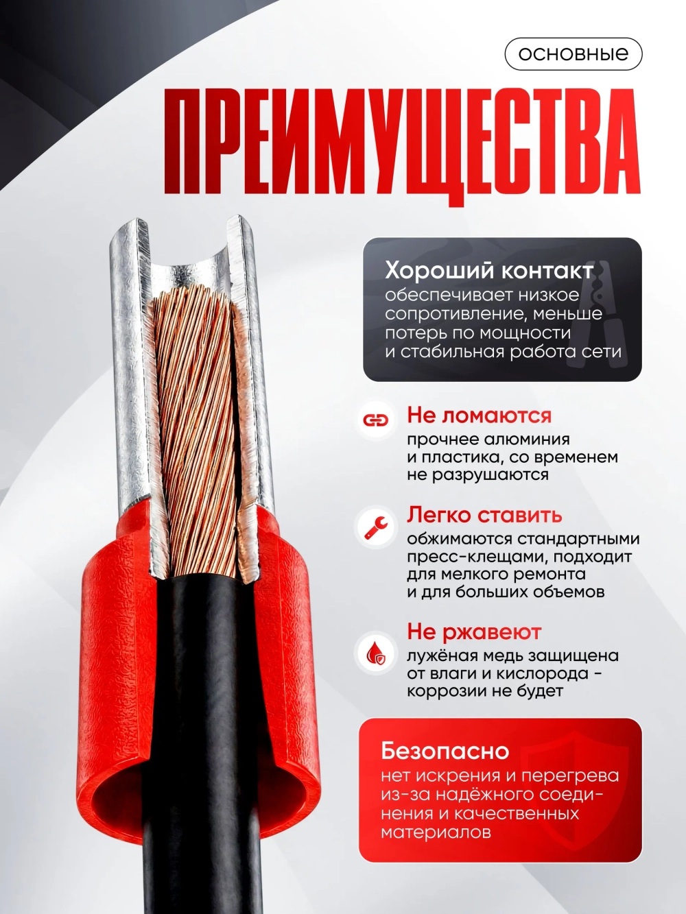 Наконечник штыревой изолированный (Е2512) 50 шт