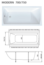 Ванна Marka One MODERN 180x70