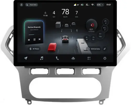 Магнитола для Ford Mondeo 4 2007-2010 (рамка серебро) - Teyes CC4-PRO монитор 13" 2K QLED на Android 13, Быстрейшая, Snapdragon 778G, ИИ, CarPlay, DSP, 4G SIM-слот