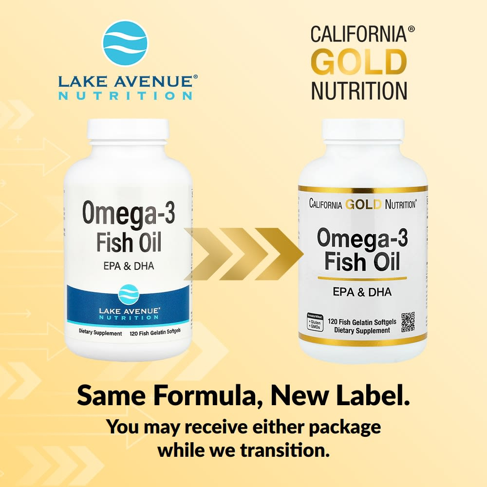 California Gold Nutrition, рыбий жир с омега-3, 120 капсул из рыбьего желатина (1250 мг в 1 капсуле)