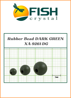 Бусины резиновые Fish Crystal для монтажа рыболовных оснасток Rubber Bead DARK GREEN XA-9261 №4 ( 5 упаковок )