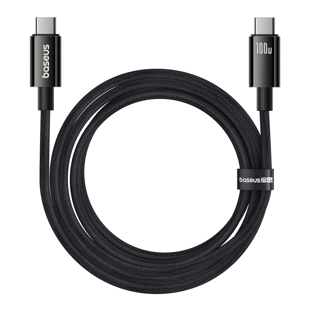 USB-C Кабель Baseus Tungsten Gold USB3.2 Charging+Data 4K@60Hz 20Gbps 100W 1.5m - Cluster Black