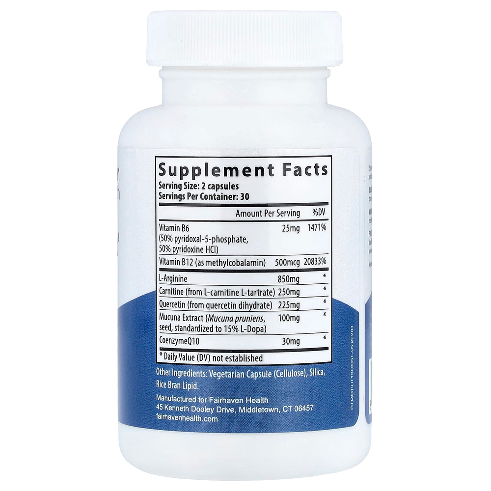 Fairhaven Health, MotilityBoost®, добавка для поддержки фертильности мужчин, 60 капсул