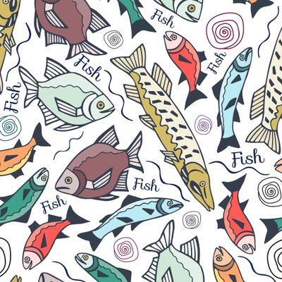 fish seamless pattern.