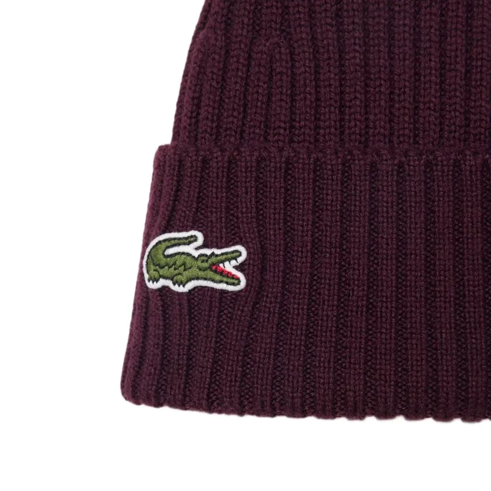 Шапка зимняя Lacoste Unisex Ribbed Wool - oxalis