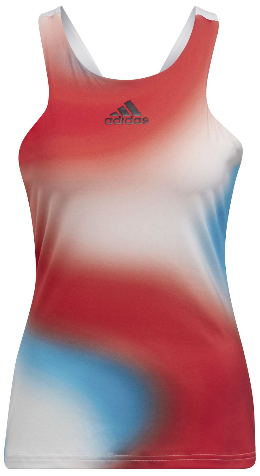 Женский теннисный топ Adidas Mel Y Tank W - белый/ярко-красный/небесно-голубой