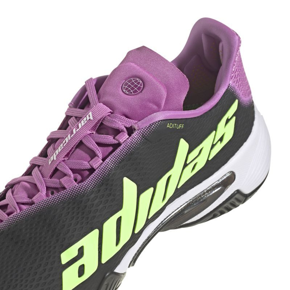 Мужские кроссовки теннисные Adidas Adizero Barricade M - carbon/signal green/pulse lilac