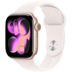Часы Apple Watch Series 11, 42 мм, алюминий цвета «розовое золото», ремешок Sport Band цвета «светлые румяна»