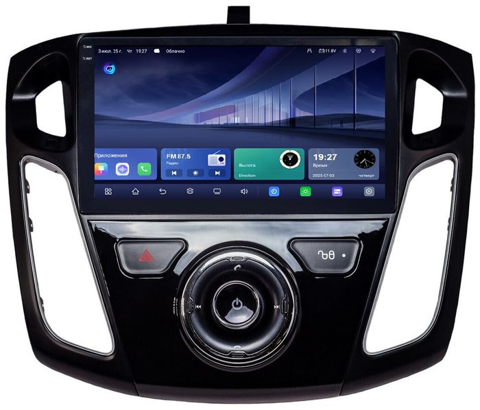 Магнитола для Ford Focus 3 2011-2019 (поддержка автопарковки, черная) - Kuberg QLed+2K, Android 14, TS105, Быстрейшая, CarPlay, SIM-слот