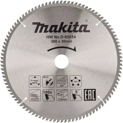 Пильный диск универсальный 260x30x2,6/1,8x80T Makita D-65648