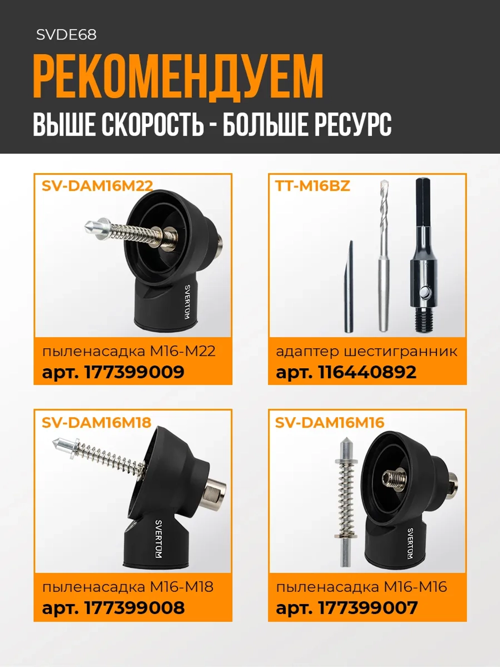 Алмазная коронка по бетону 68 мм с микроударом
