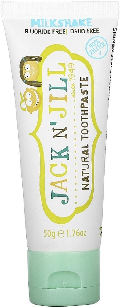 Jack N jill natural toothpaste organic Milkshake 50г (натуральная зубная паста с органическим милкшейком).