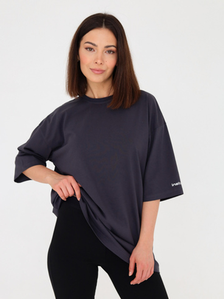 Футболка овер unisex, графит