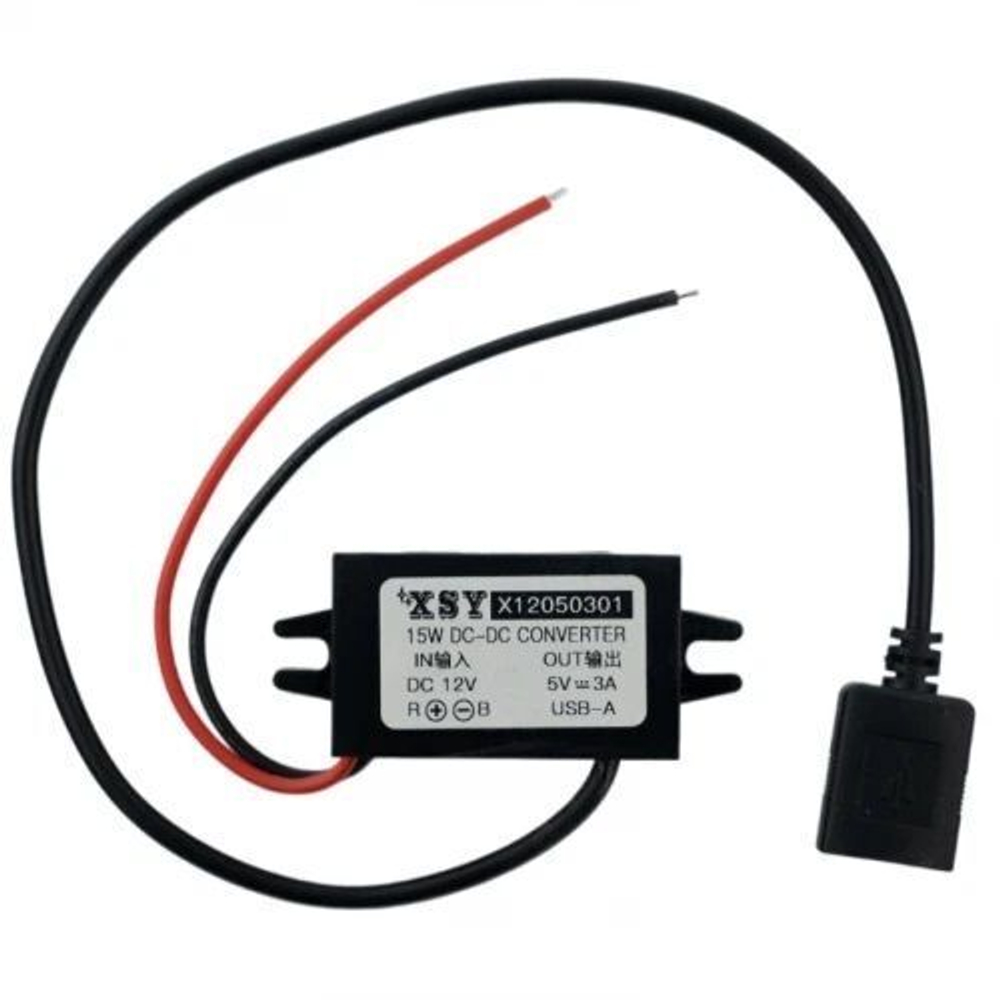Преобразователь понижающий USB DC-DC 12v на 5v 3A для самокатов и других