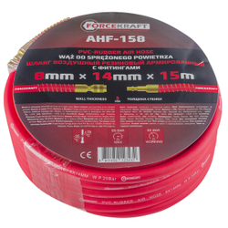 Шланг резиновый воздушный армированный с фитингами 8мм x 14мм x 15м FORCEKRAFT FK-AHF-158