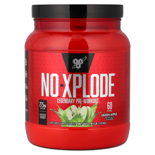 BSN, NO-XPLODE®, Legendary Pre-Workout, предтренировочный комплекс, зеленое яблоко, 1,11 кг (2,45 фунта)