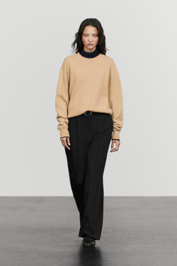 Massimo Dutti Свободные плиссированные брюки, черный
