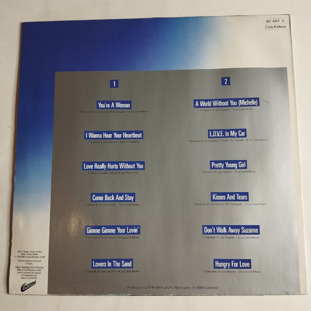 Винтажная виниловая пластинка LP Bad Boys Blue Best (Germany 1989) You are A Woman