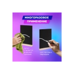 Табличка меловая настольная А4, вертикальная, на деревянной подставке, ПВХ, черная, BRAUBERG, 291298
