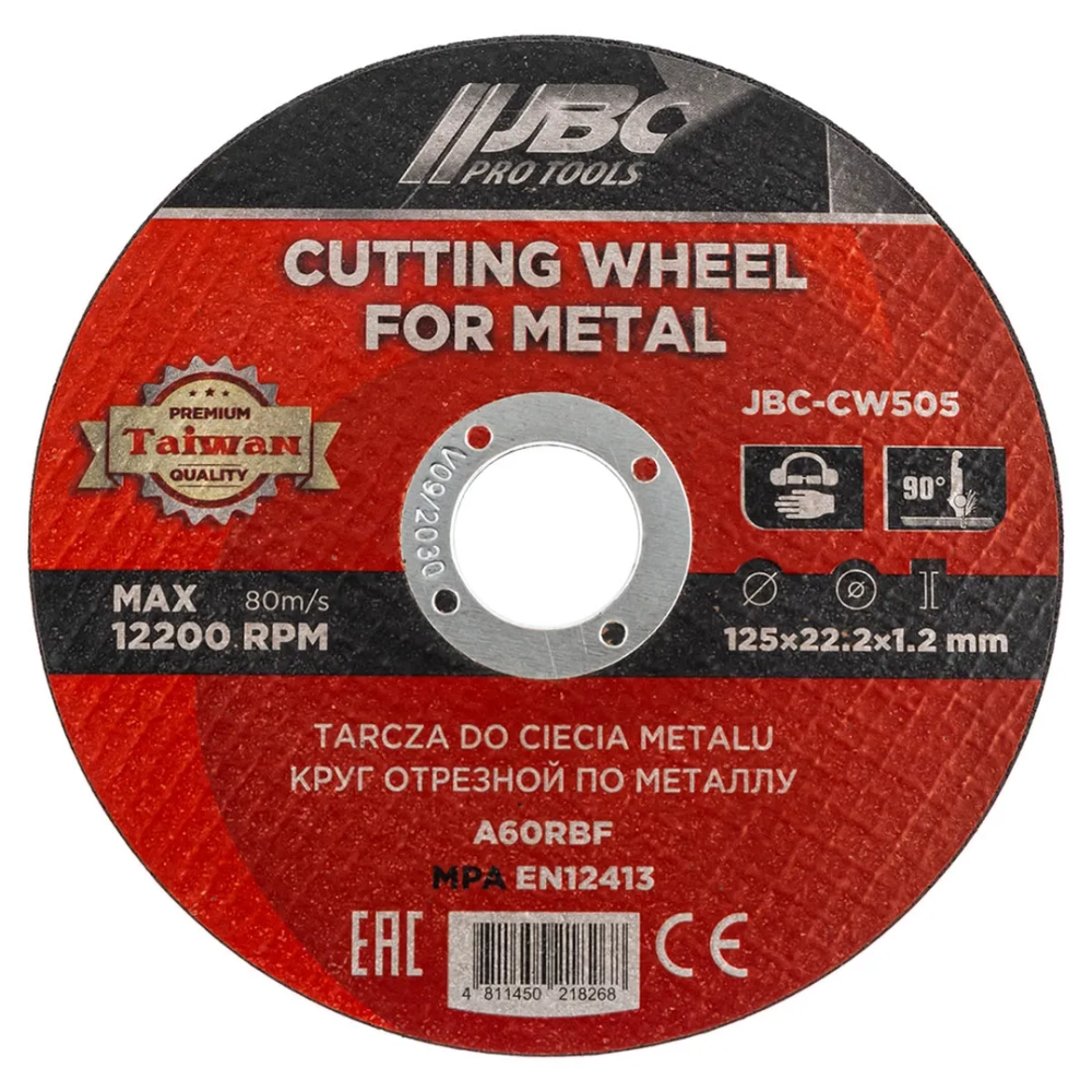 Круг отрезной по металлу 125x1.2x22.2мм JBC JBC-CW505