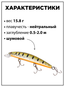 Воблер минноу Varuna 110 SP 15.8 г цвет #15