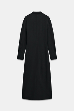 ZARA АТЛАСНОЕ ПЛАТЬЕ С УЗЛОМ — ZW COLLECTION, ЧЕРНЫЙ