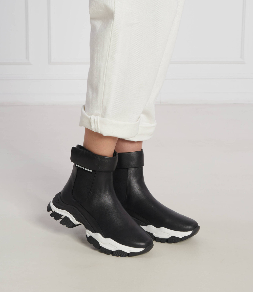 кожаные кроссовки Emporio Armani - черный(X3M357 XF683)