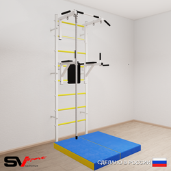 Шведская стенка Sv Sport 5704 (Турник стандарт/Брусья/Канат/Мат 1м)