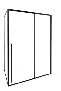Timo Душевая дверь TDSS-140/03C-8L, раздвиж 1400*2000, проф черный, стекло проз 8 мм
