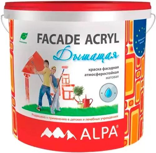 Краска Alpa Facade Acryl дышащая фасадная атмосферостойкая долговечная база С