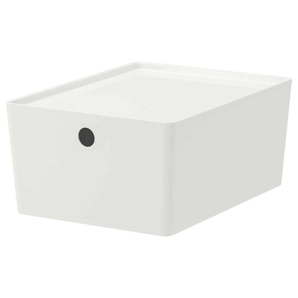 IKEA KUGGIS  (ИКЕА КУГГИС)  -  Контейнер с крышкой - белый 26х35х15 см