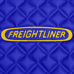 Ковры FREIGHTLINER CENTRY (автомат) (экокожа, синий, синий кант, желтая вышивка)