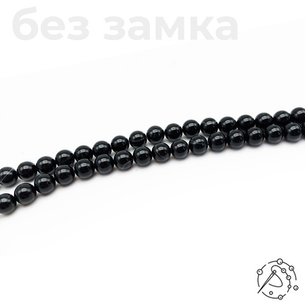 Нить бусин из агата черного 10 мм