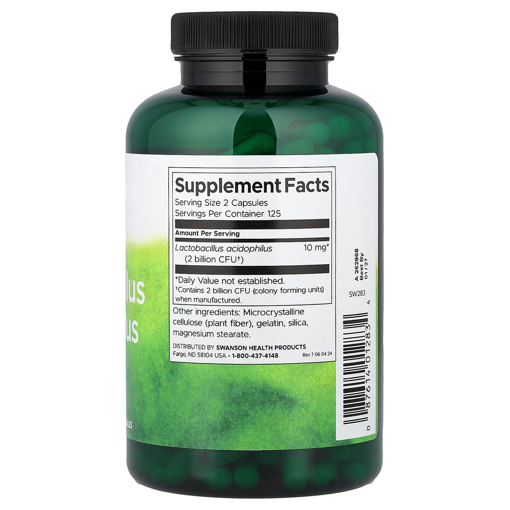 Swanson Vitamins, Лактобактерии ацидофильные, 1 млрд КОЕ, 250 капсул