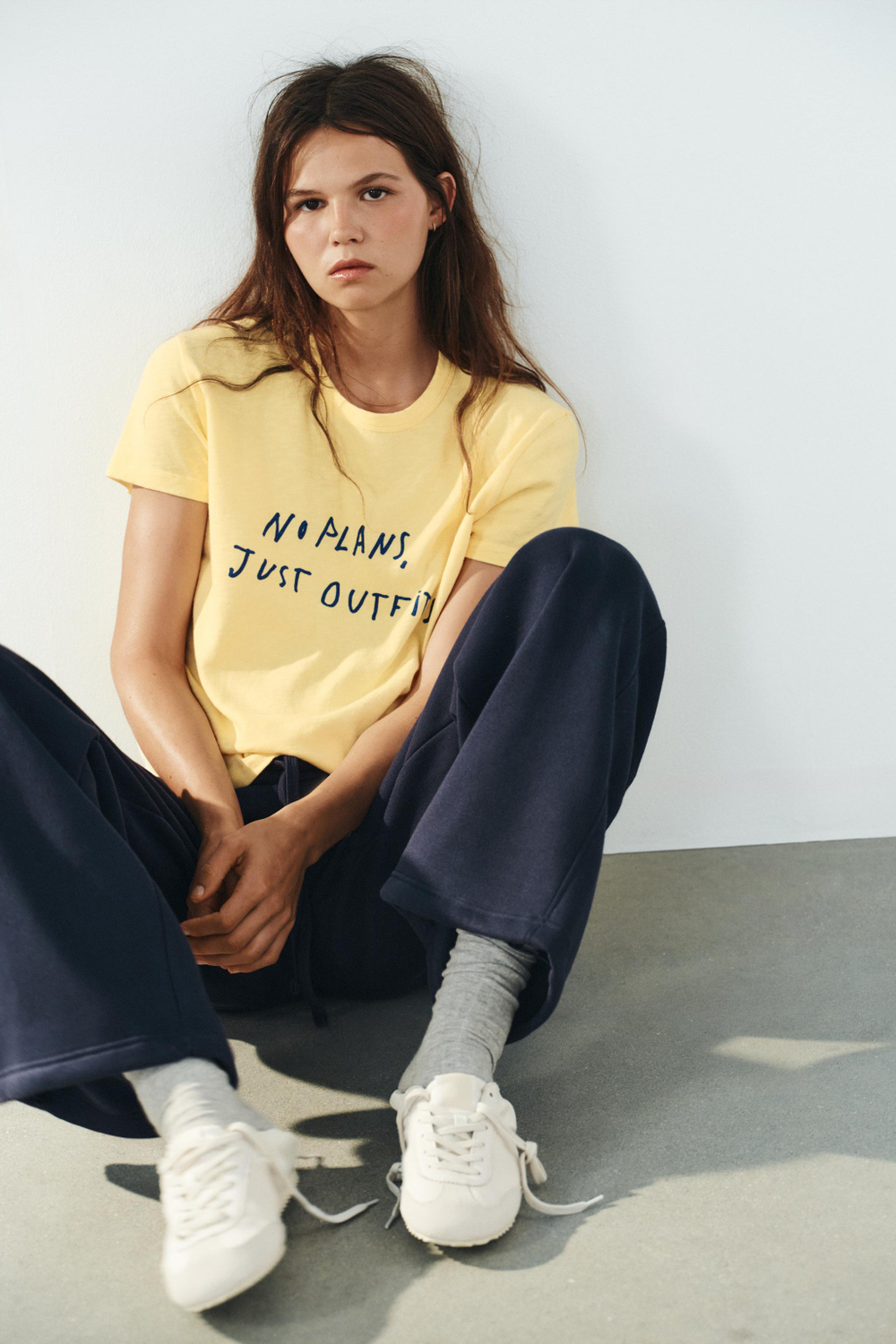 ZARA ФУТБОЛКА С НАДПИСЬЮ, ЖЕЛТЫЙ