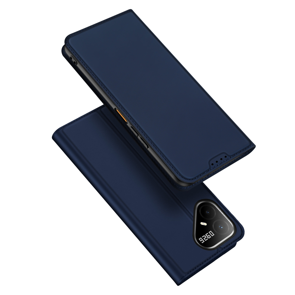 Чехол книжка из кожи синего цвета для Tecno Pova 8 Pro 5G, серия Skin Pro Series от Dux Ducis