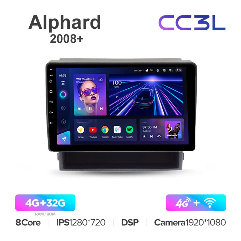 Teyes CC3L 10,2"для Toyota Alphard 2008+