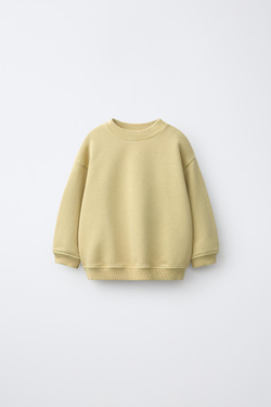 ZARA ОДНОТОННАЯ ТОЛСТОВКА ИЗ КРАШЕНОЙ ТКАНИ, ХАКИ