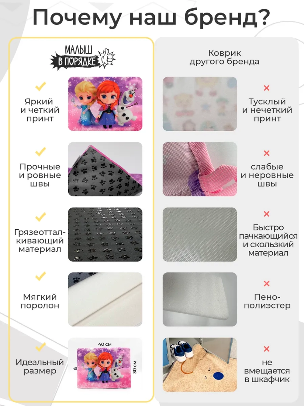 Коврик в садик для переобувания девочке